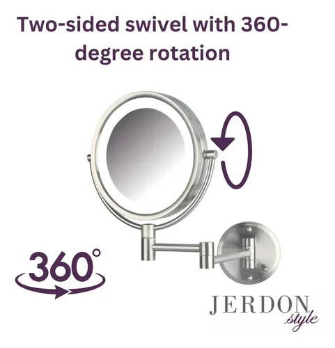 Espejo De Maquillaje Jerdon De Pared Con Luces Y Aumento 8x