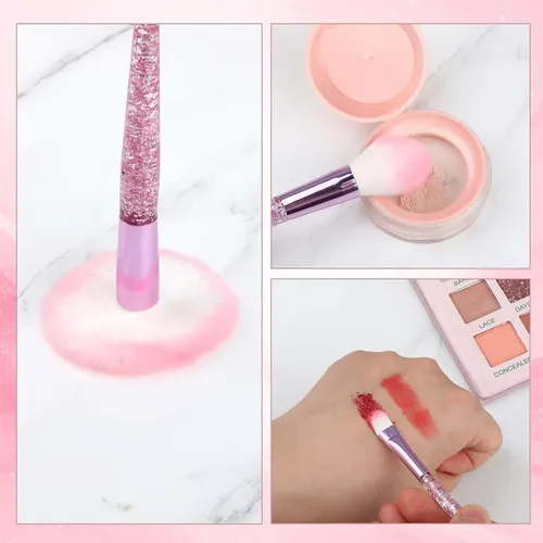 Juego De Brochas De Maquillaje De Cristal Brillante, 10 Unid