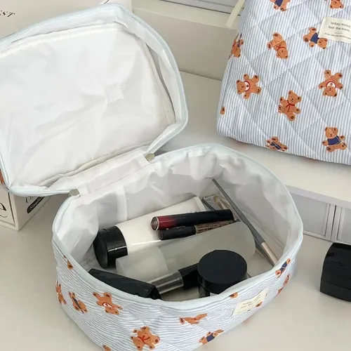 Neceser De Algodón Para Maquillaje Con Cierre De Cremallera