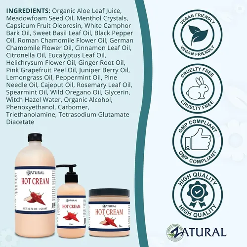 Crema Caliente Zatural Relajante Para Músculos Y Reafirmante