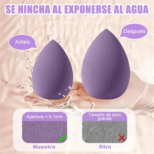 Kit 14 Esponjas De Maquillaje Lilas Medianas