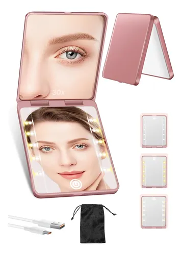 Espejo Compacto Siskokoro 30x Recargable Con Luz
