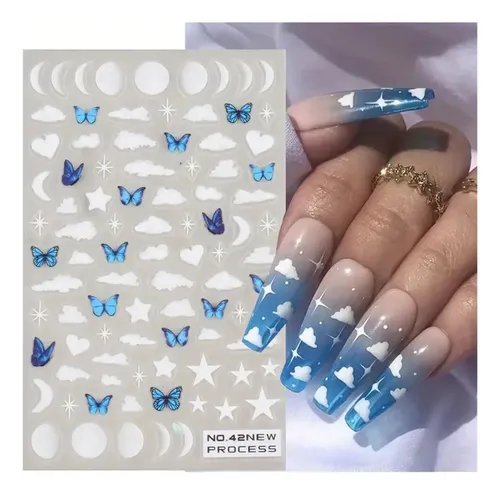 Calcomanías 3d Para Uñas Océano Verano 3 Hojas Adhesivas A