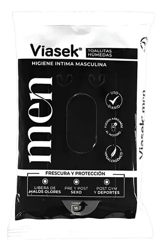 Viasek Men Toallitas Higiene Intima Masculina Genital X 16 U