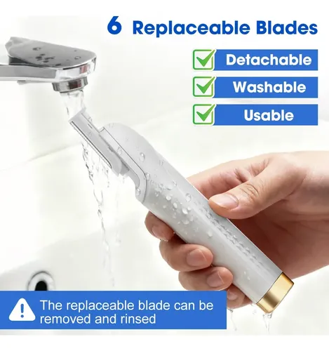 Afeitadora Dermaplane Recargable Con Luz Para Mujer 6 Repues