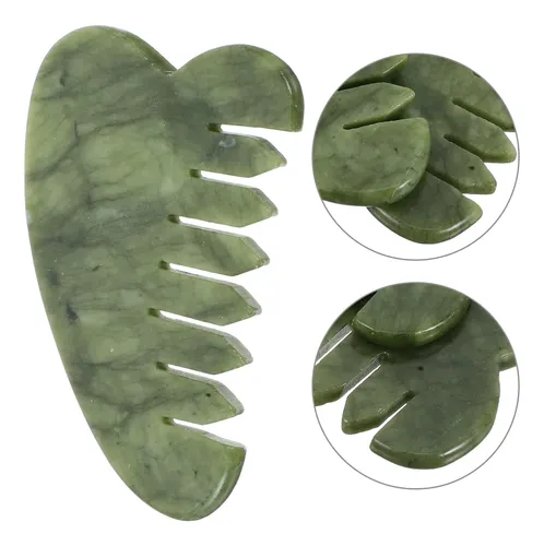 2 Cepillos Gua Sha Piedras Masaje Para Cabello Jade N