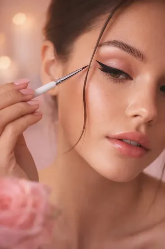 Pincel Delineado Extra Preciso Ojos Maquillaje Melody Scher Blanco