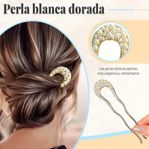 4 Pcs Francés Palillos Cabello Accesorio Cabello Mujer De U