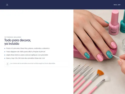 Kit Manicuria Uñas Apoyamanos Pinceles Esmaltes Limas Tijera
