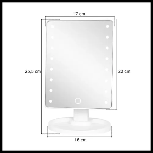 Espejo Maquillaje Con Luz Led Fría Pantalla Táctil Touch De