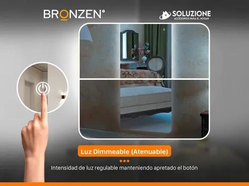 Espejo Forma Medio Premium Luz Led Trasera 165 X 60 Cm