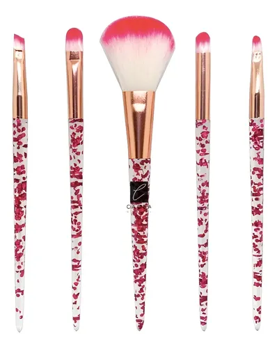 Set X5 Brochas Glitter Para Maquillaje Varios Colores Caoba