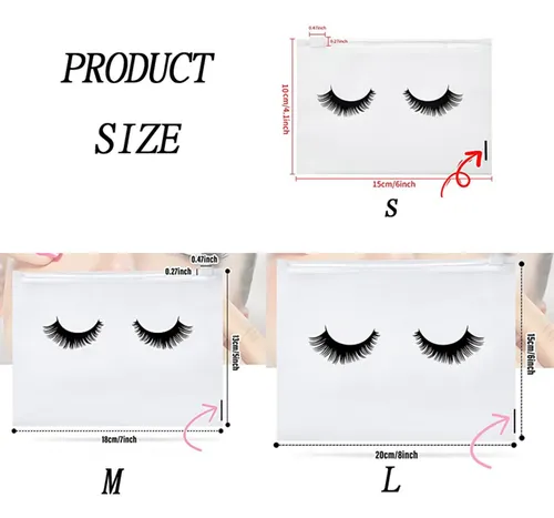 Bolsas De Maquillaje Para Pestañas Con Cremallera, 18 X 13 C