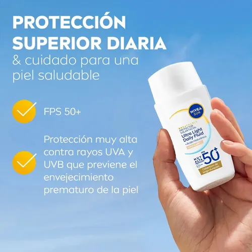 Protector Solar Nivea Ultra Light Daily Tono Claro Fps50+ 40