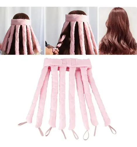 Rulos De Cabello Sin Calor Octopus Diadema Rosa