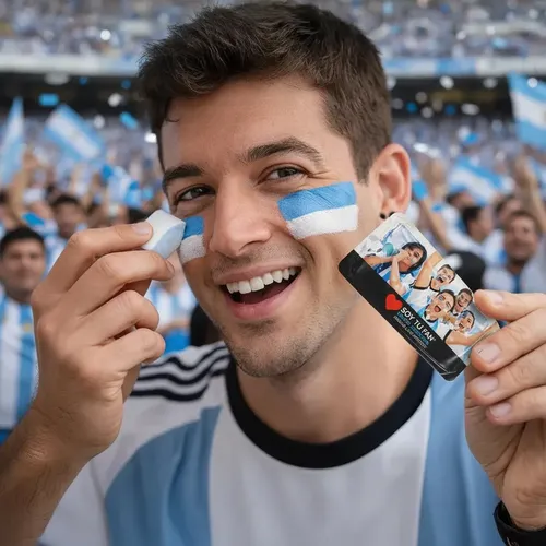 Kit Maquillaje Artístico Celeste Blanco Argentina Mundial