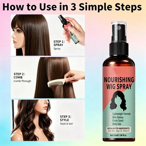 Lightweight No-rinse Nourishing Wig Spray, 55ml Wig