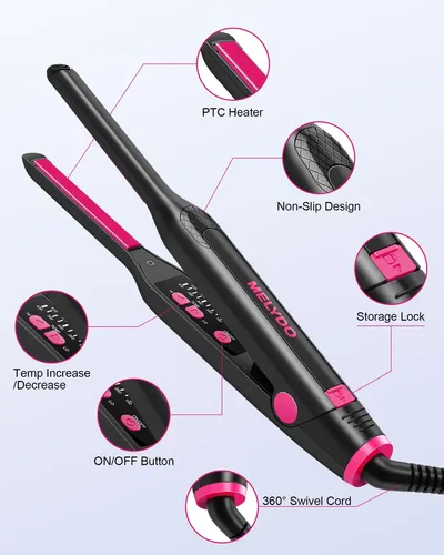 Plancha Plana Melydo Pequeña De 3/10 Pulgadas Para Cabello C