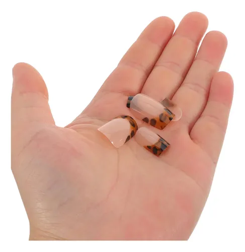 24 Uds. De Uñas Postizas Diseño Leopardo – Reutilizables