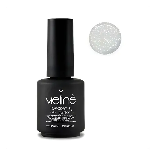 Meline Esmalte Top Coat Glitter Semipermanente Gel Led/uv