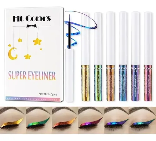 Delineador Líquido Brillante Que Cambia De Color, 6 Unidades