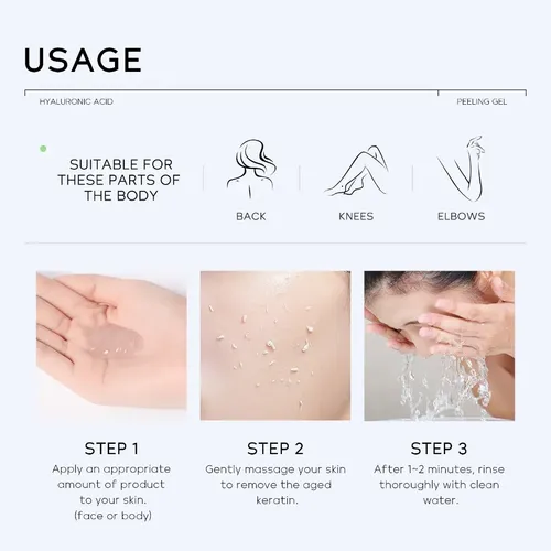 Gel Exfoliante Ácido Hialurónico Quiyum 2 Pzs Hidratante