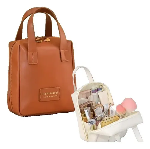 Neceser Makeup Maquillaje Xl Viral Eco Cuero Bolsa Premium