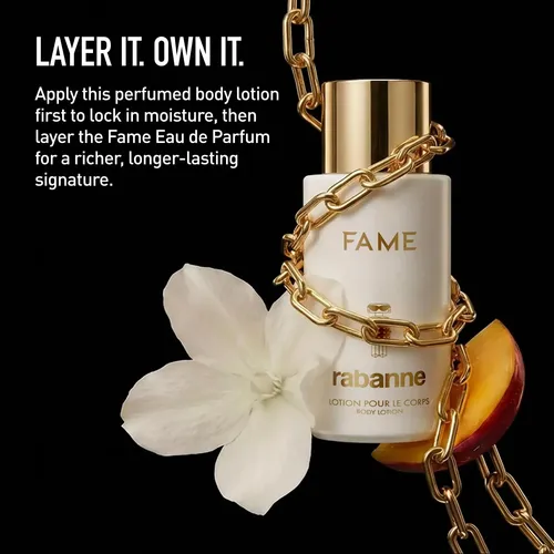 Loción Corporal Rabanne Fame Para Mujer, Hidratante, 6.8 Oz