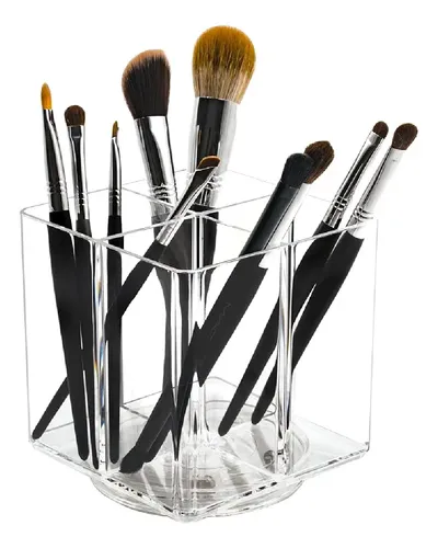 Organizador Multiuso Acrílico Giratorio Porta Maquillajes Color Transparente