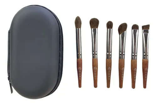 Set De 6 Minibrochas De Maquillaje Para Ojos De Crin De Caba