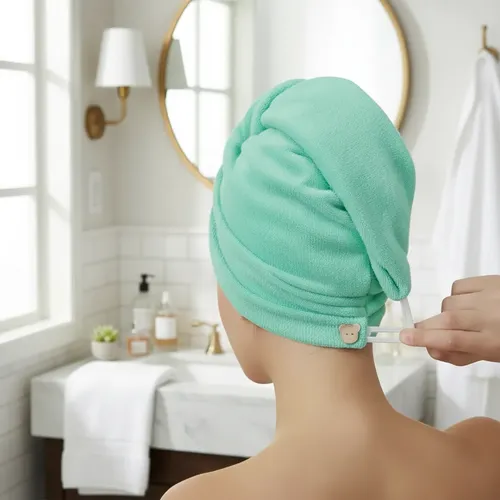Turbante Gorra Pelo Toalla Cofia Microfibra Secado Rápido