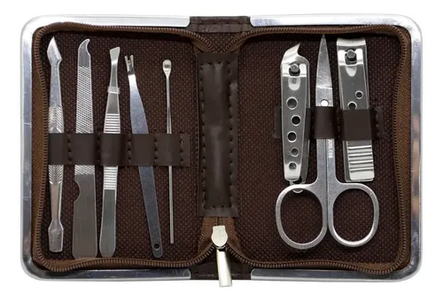 Set de Manicura Pedicura 8 Piezas Diswald & Co Con Estuche Acero Inoxidable Modelo 5453