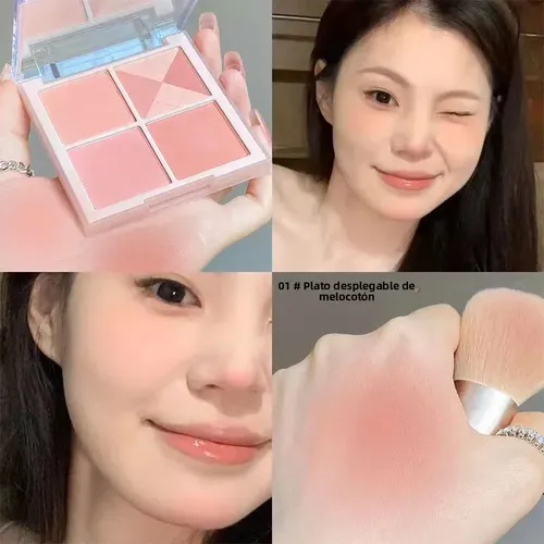 Paleta De Rubor 4 Tonos Naturales Y Saludables Para Rostro