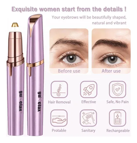 Depiladora Eléctrica Cejas Recargable Led Painless
