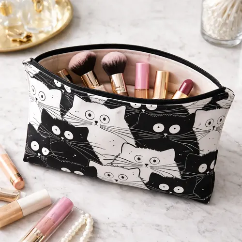 2pzs Cosmetiquera Bolso Maquillaje Lapicera Gatos Para
