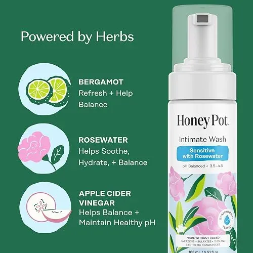 Jabón Íntimo The Honey Pot Company Sensitive W Rosewater
