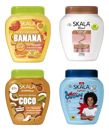 Máscara Baño De Crema Skala Tratamiento Capilar 1000gr X2