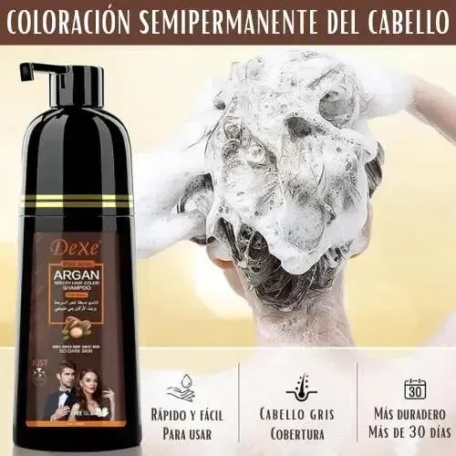 Shampoo Tintura – Dexe – Cubre Canas – Unisex – 400ml Castaño Oscuro