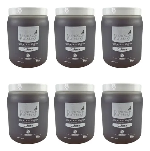 Kit X6 Ceras Templada Clasica Cosmetica Profesional 1kg