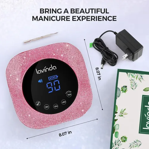 Lámpara De Uñas Uv Led Inalámbrica Lavinda 54w Rosa