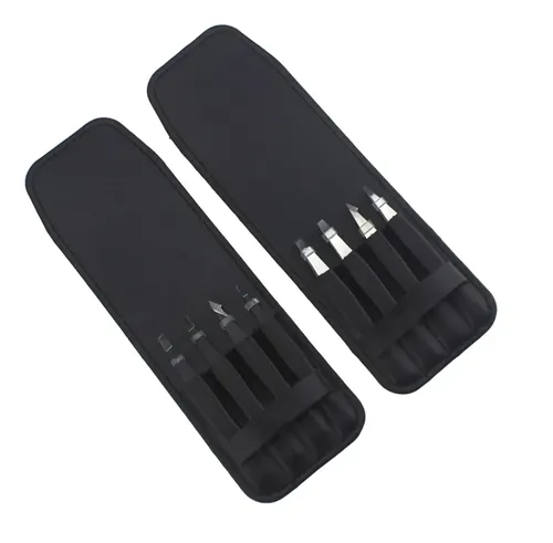Kit 4 Pinzas Inclinadas Acero Negro Para Cejas