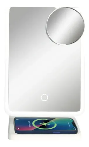 Espejo Led 10x Bluetooth Cargador Inalambrico Parlante