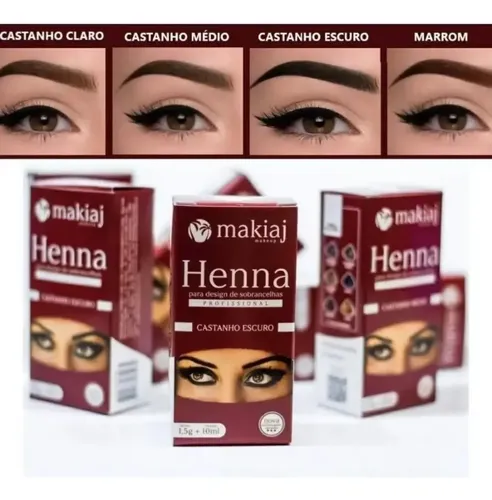 Henna Perfilador De Cejas Tinte Makiaj Brasil Tonos Color Negro