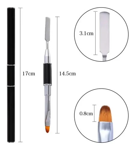 Kit Uñas Polygel 30ml Manicura Capsula Dual Pincel Broche