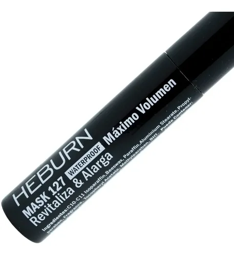 Heburn Máscara De Pestañas Waterproof Volumen Negro Cod 127