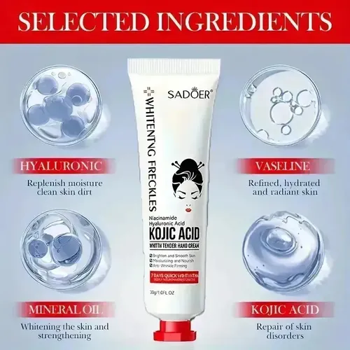 4 Set Manchas Aclarar Para Manos Crema Ácido Kojico Sadoer