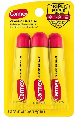Carmex Classic Bálsamo Labial Tubo C/ 3 Unidades Sabor Original