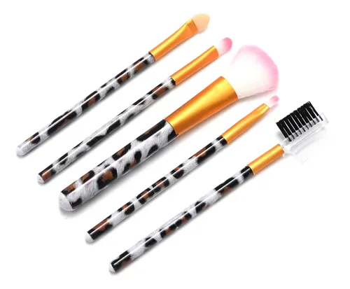 Set Brochas De Maquillaje Peine Cejas Colores X5 Skora 44028