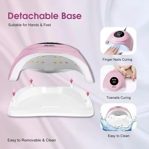 Lámpara Uv Led Wevili 72w Para Uñas De Gel Con Sensor Y