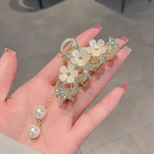 Pinza De Pelo Elegante De Metal Con Borlas De Diamantes De I